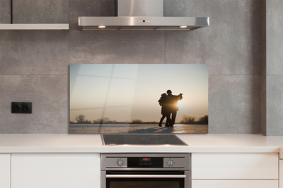 Panel szklany do Kuchni Ekspresyjny Taniec w Zimie