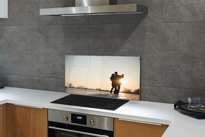 Panel szklany do Kuchni Ekspresyjny Taniec w Zimie