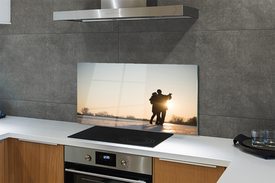 Panel szklany do Kuchni Ekspresyjny Taniec w Zimie