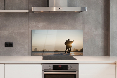 Panel szklany do Kuchni Ekspresyjny Taniec w Zimie