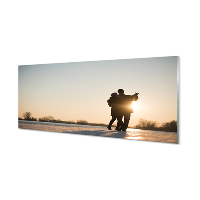 Panel szklany do Kuchni Ekspresyjny Taniec w Zimie