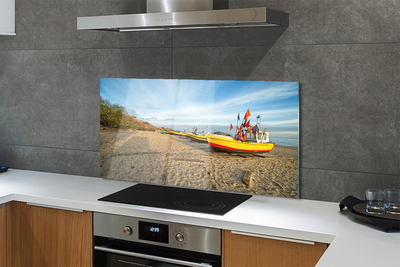 Panel szklany do Kuchni Łodzie na Plaży w Gdańsku