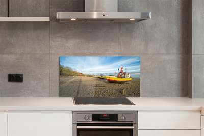 Panel szklany do Kuchni Łodzie na Plaży w Gdańsku