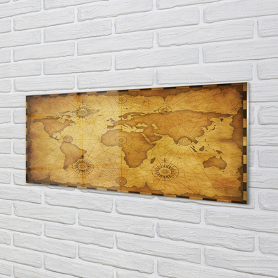 Szklany Panel Mapa z Efektem Nadpalenia