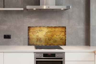 Szklany Panel Mapa z Efektem Nadpalenia