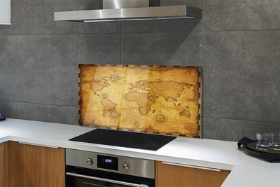 Szklany Panel Mapa z Efektem Nadpalenia