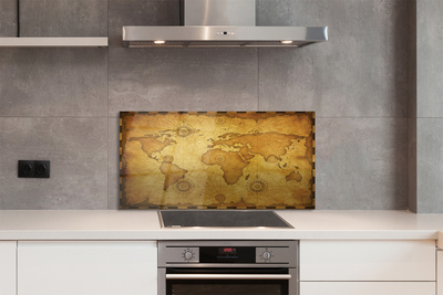 Szklany Panel Mapa z Efektem Nadpalenia