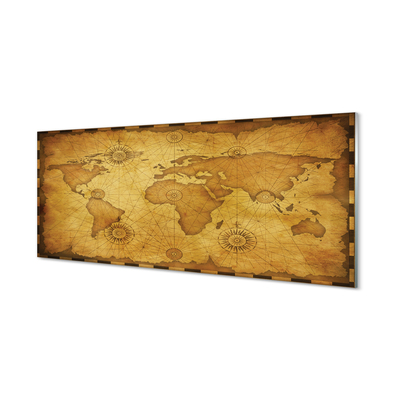 Szklany Panel Mapa z Efektem Nadpalenia