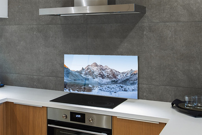 Szklany Panel Zimowe Jezioro w Górach