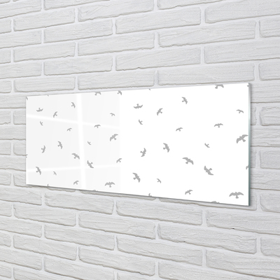 Szkło do Kuchni na Ścianę Subtelne Szare Ptaki
