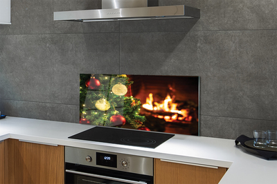 Szklany Panel Bombki nad Kominkiem