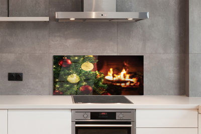 Szklany Panel Bombki nad Kominkiem