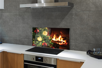 Szklany Panel Bombki nad Kominkiem