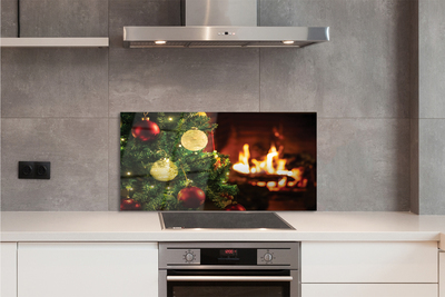 Szklany Panel Bombki nad Kominkiem