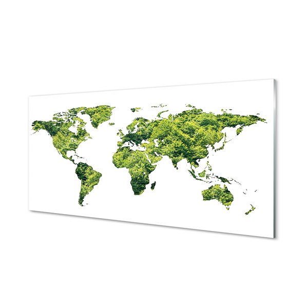 Szklany Panel Mapa zielona trawa