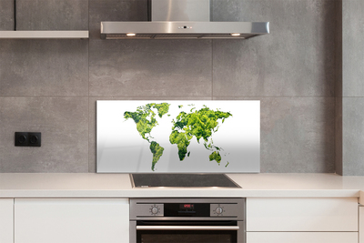 Szkło Ozdobne do Kuchni Zarys Mapy na Zielonej Trawie