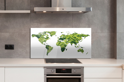 Szkło Ozdobne do Kuchni Zarys Mapy na Zielonej Trawie