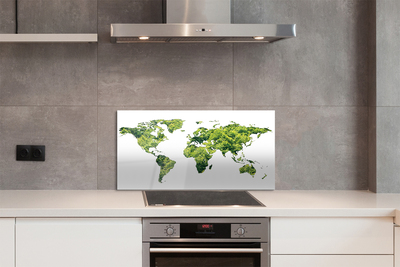 Szkło Ozdobne do Kuchni Zarys Mapy na Zielonej Trawie