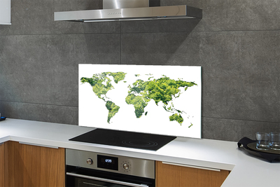 Szkło Ozdobne do Kuchni Zarys Mapy na Zielonej Trawie