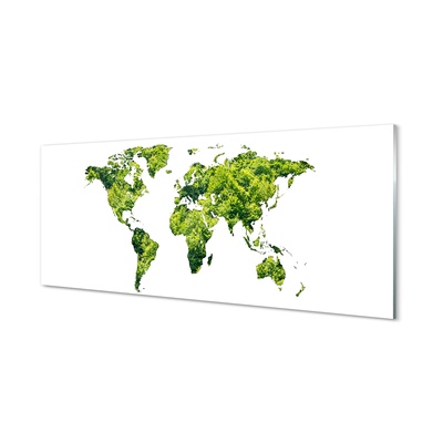 Szklany Panel Mapa zielona trawa