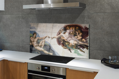 Panel szklany do Kuchni Stworzenie Adama - Michał Anioł