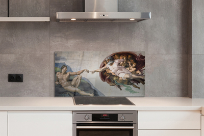 Panel szklany do Kuchni Stworzenie Adama - Michał Anioł