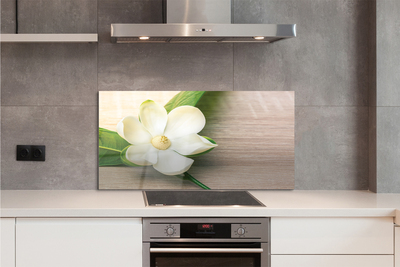Panel Kuchenny Szklany Szlachetna Biała Magnolia