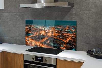 Panel szklany do Kuchni Nocna Panorama Gdańskich Kościołów