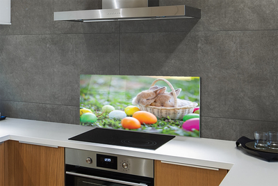 Szkło do Kuchni na Ścianę Wielkanocne Zające i Jajka