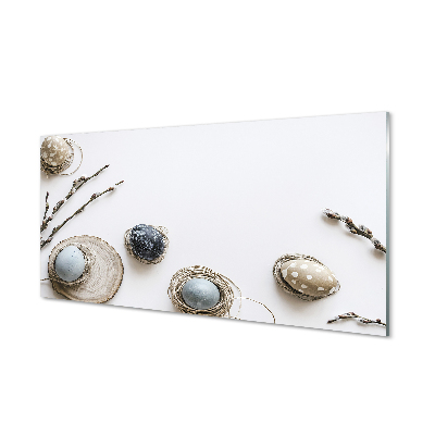 Szkło do Kuchni na Ścianę Wielkanocne Pisanki i Bazie