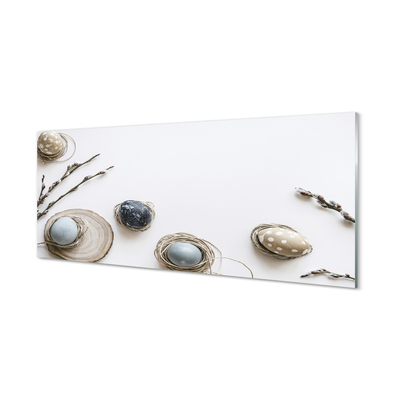 Szkło do Kuchni na Ścianę Wielkanocne Pisanki i Bazie