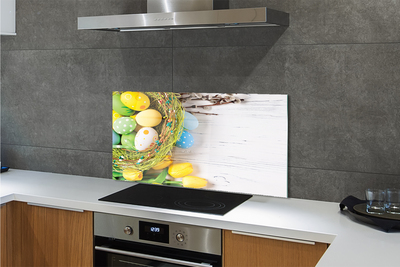 Szklany Panel Wiosenny Koszyczek z Baziami