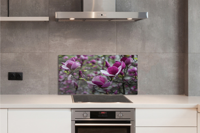 Szklany Panel Fioletowy Kwiat Magnolii