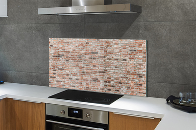 Szkło do Kuchni na Ścianę Ściana z Wyrazistych Cegieł