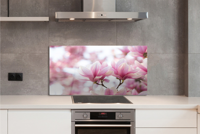 Szklany Panel Wiosenne Drzewa Magnolii