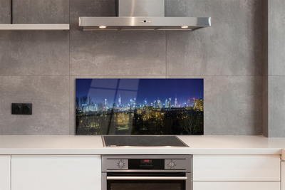 Panel Szklany Nocny Pejzaż Warszawy