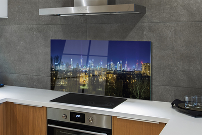 Panel Szklany Nocny Pejzaż Warszawy