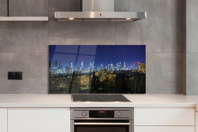 Panel Szklany Nocny Pejzaż Warszawy