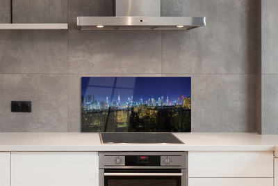 Panel Szklany Nocny Pejzaż Warszawy