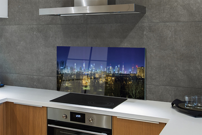 Panel Szklany Nocny Pejzaż Warszawy