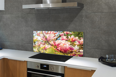 Szklany Panel Różowa Magnolia w Detalu