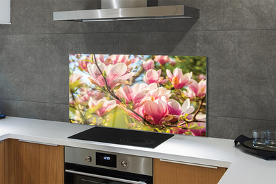 Szklany Panel Różowa Magnolia w Detalu