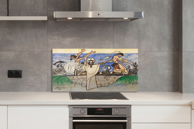 Szklany Panel Jezus nad Jeziorem - Szkic