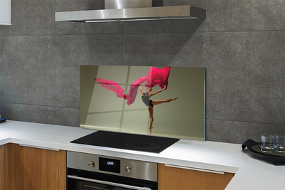 Panel szklany do Kuchni Baletnica i Różowy Materiał