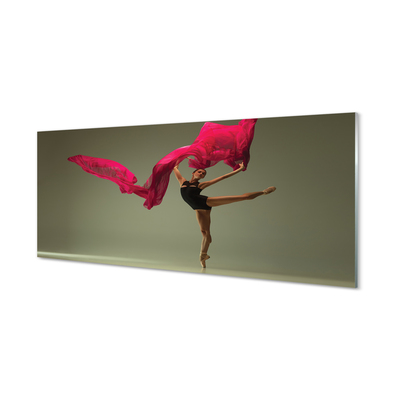 Szklany Panel Baletnica różowy materiał