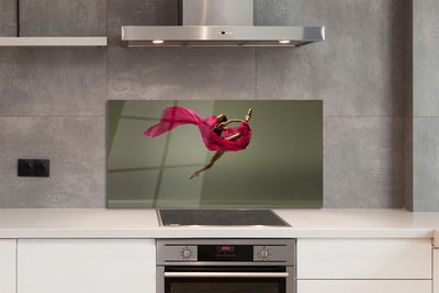 Szklany Panel Szpagat Baletowy z Różowym Tiulem