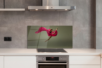 Szklany Panel Szpagat Baletowy z Różowym Tiulem