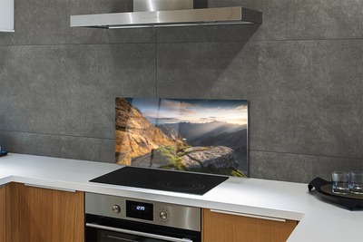 Panel szklany do Kuchni Wschód Słońca nad Granią