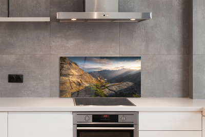 Panel szklany do Kuchni Wschód Słońca nad Granią