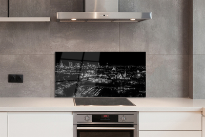 Panel nad Blat Kuchenny Nocna Panorama Warszawskich Drapaczy Chmur